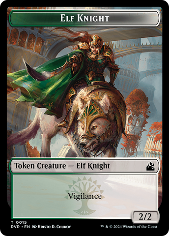 Elf Knight // Sphinx Double-Sided Token [Ravnica Remastered Tokens]