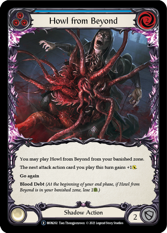 Howl from Beyond (Blue) (Rainbow Foil) [U-MON202-RF] Unlimited Rainbow Foil