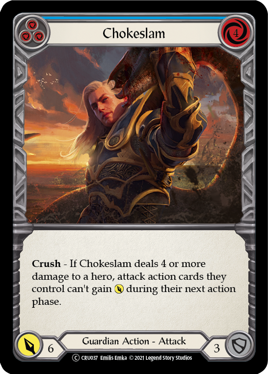 Chokeslam (Blue) (Rainbow Foil) [U-CRU037-RF] Unlimited Rainbow Foil