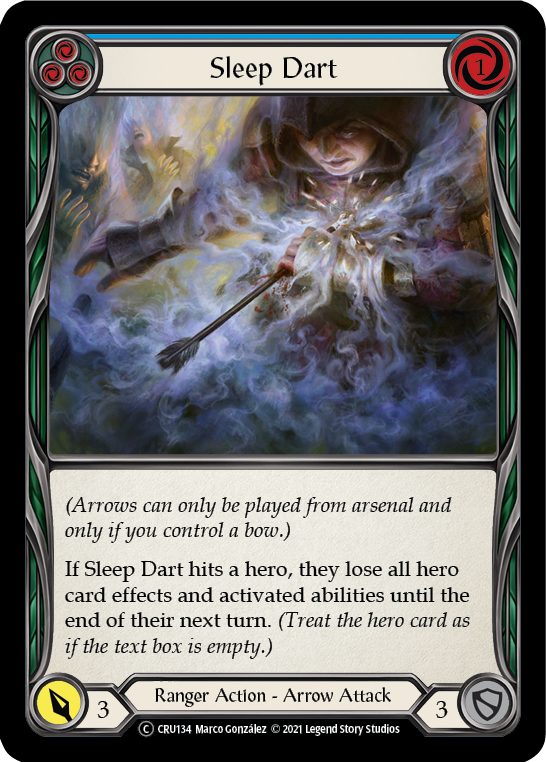 Sleep Dart (Blue) (Rainbow Foil) [U-CRU134-RF] Unlimited Rainbow Foil