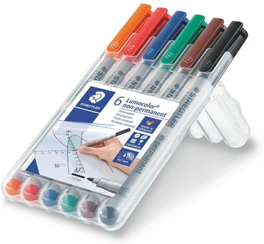 Water Soluble 6-Pack Markers Medium-Tip