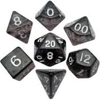 Mini Polyhedral Dice set Ethereal Black