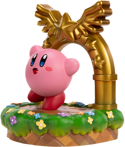Kirby and the Goal Door Statue