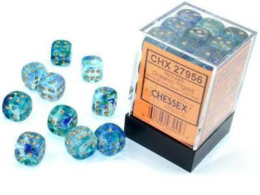 Chessex CHX 27956 Nebula: Oceanic/Gold 12mm D6 Dice Block (36 Dice)