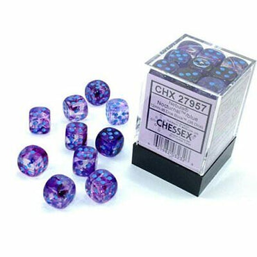 Chessex CHX 27957 Nebula: Nocturnal/Blue 12mm D6 Dice Block (36 Dice)