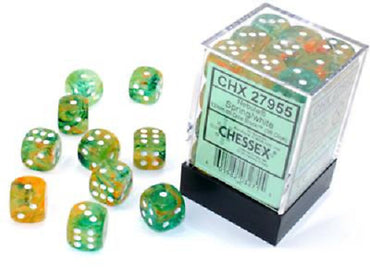 Chessex CHX 27955 Nebula: Spring/White 12mm D6 Dice Block (36 Dice)