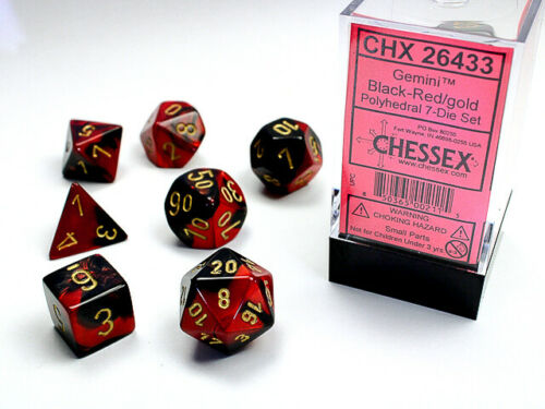 Chessex Gemini Black-Red/Gold Dice Set