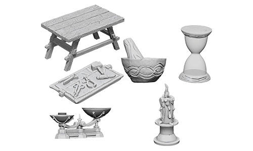 WizKids Deep CutsTM Unpainted Miniatures: Workbench & Tools
